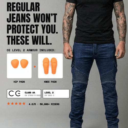 CRB Redback riding jeans — CE Level 2 armour included