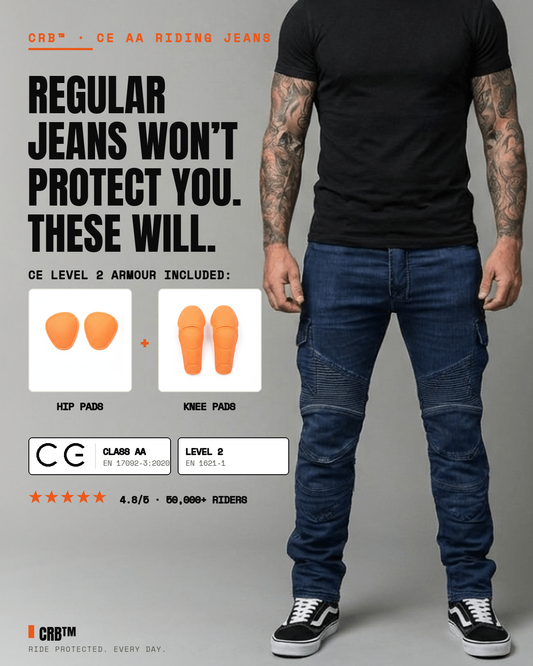 CRB Redback riding jeans — CE Level 2 armour included